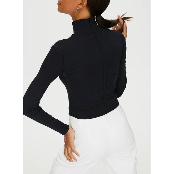 Aritzia WILFRED FREE Moon Pastel Tie Dye Velvet Cropped Turtleneck Top, Size XS - Picture 14 of 15